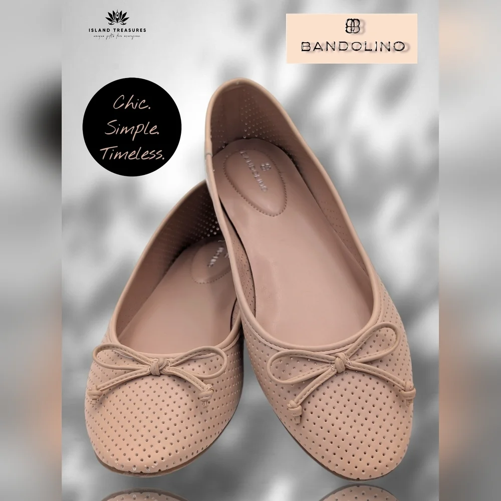 Bandolino Paprika Sz 11M Perforated Breathable Nude Comfy Slip-On Ballet Flats